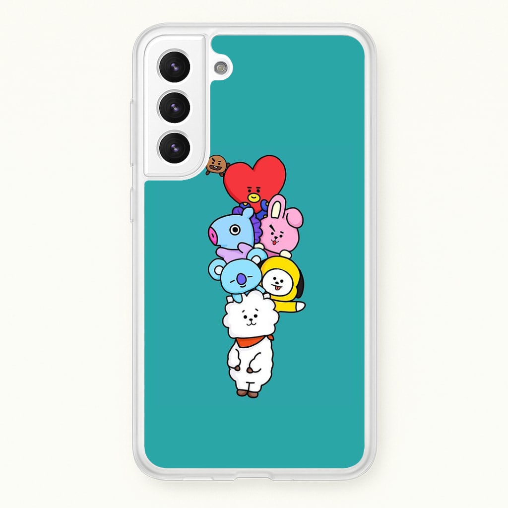Green BT21 - RJ, Mang, Koya, Chimmy, Cooky, Shooky, Tata - K Pop Phone Case