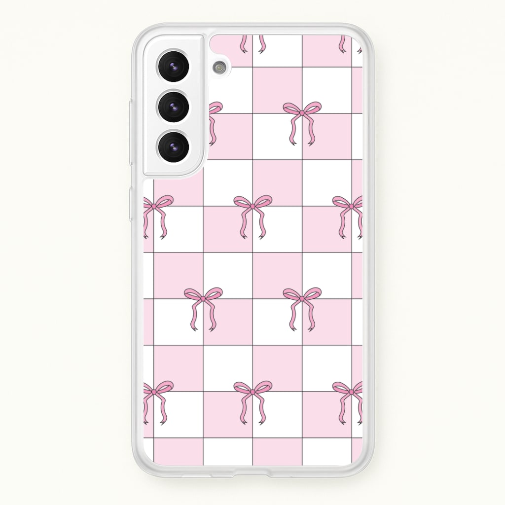 Checkered Pink Coquette Bows Phone Case