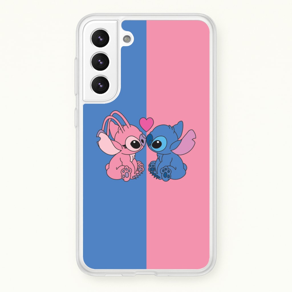 Angel And Blue Alien - Pink Alien Phone Case