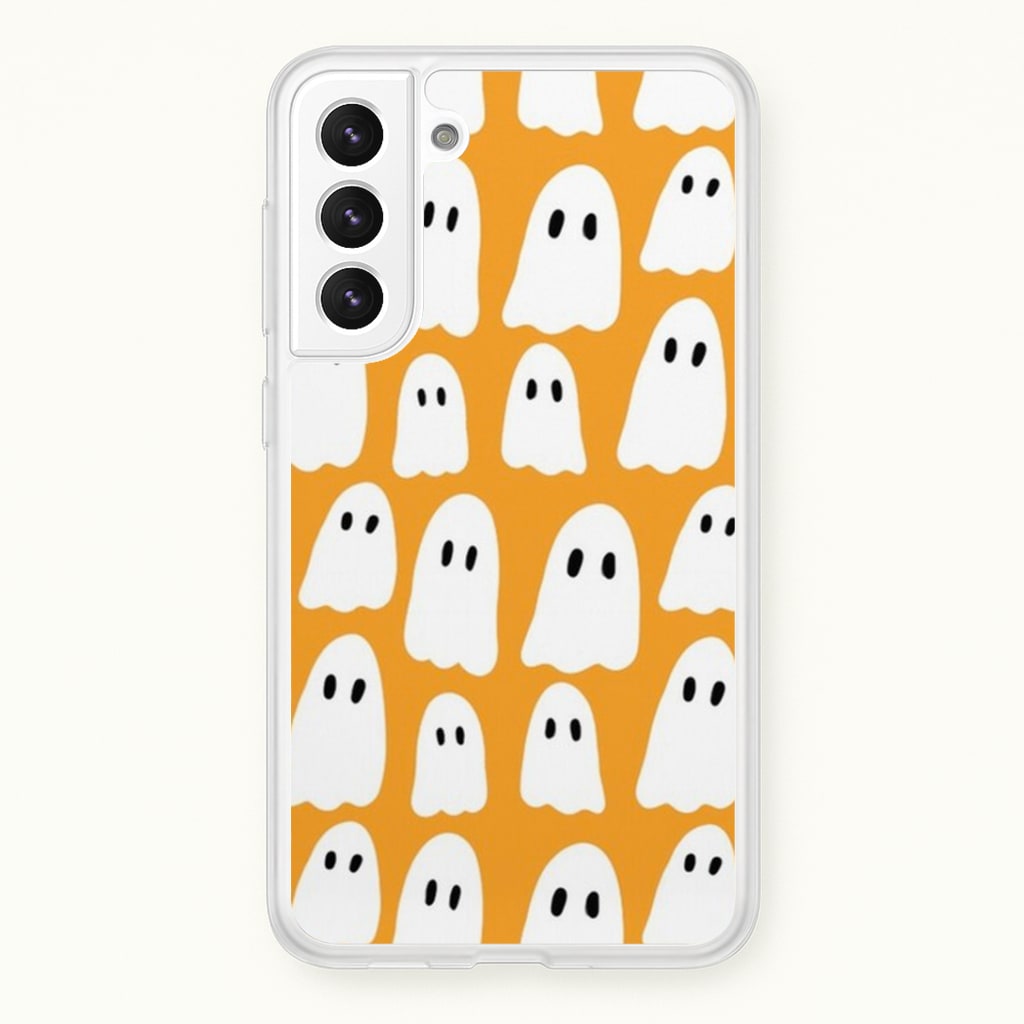 Orange Ghost Halloween Pattern Phone Case