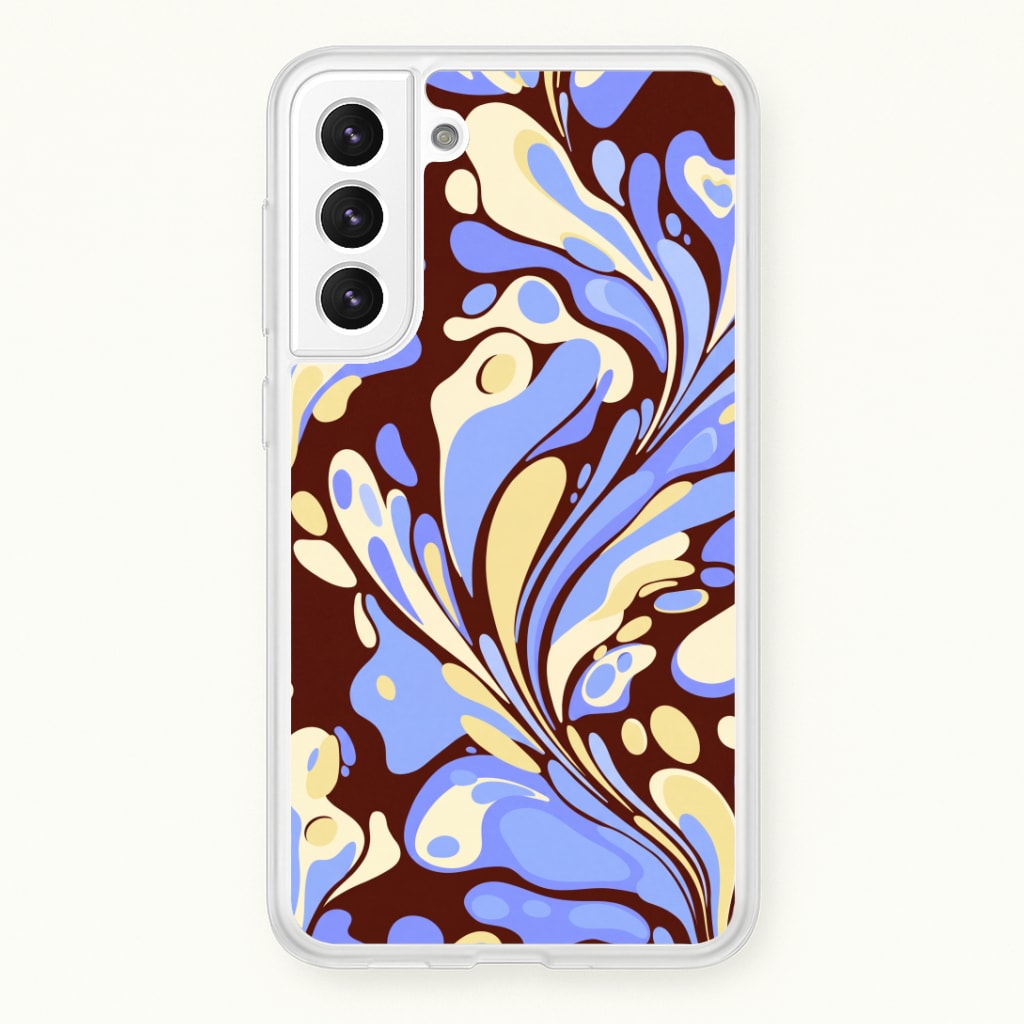 Blue, Yellow & Brown Marble Swirl Phone Case