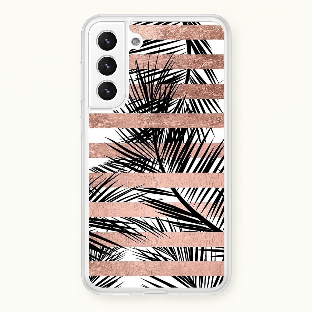Rose Gold Tropical Palm Leaf Pattern Phone Case