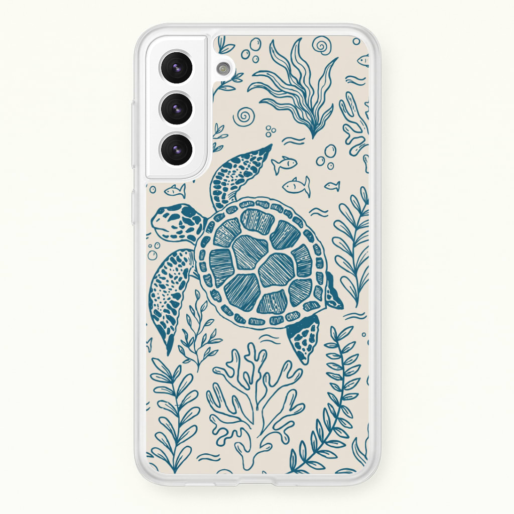 Teal Turtle Reef Phone Case