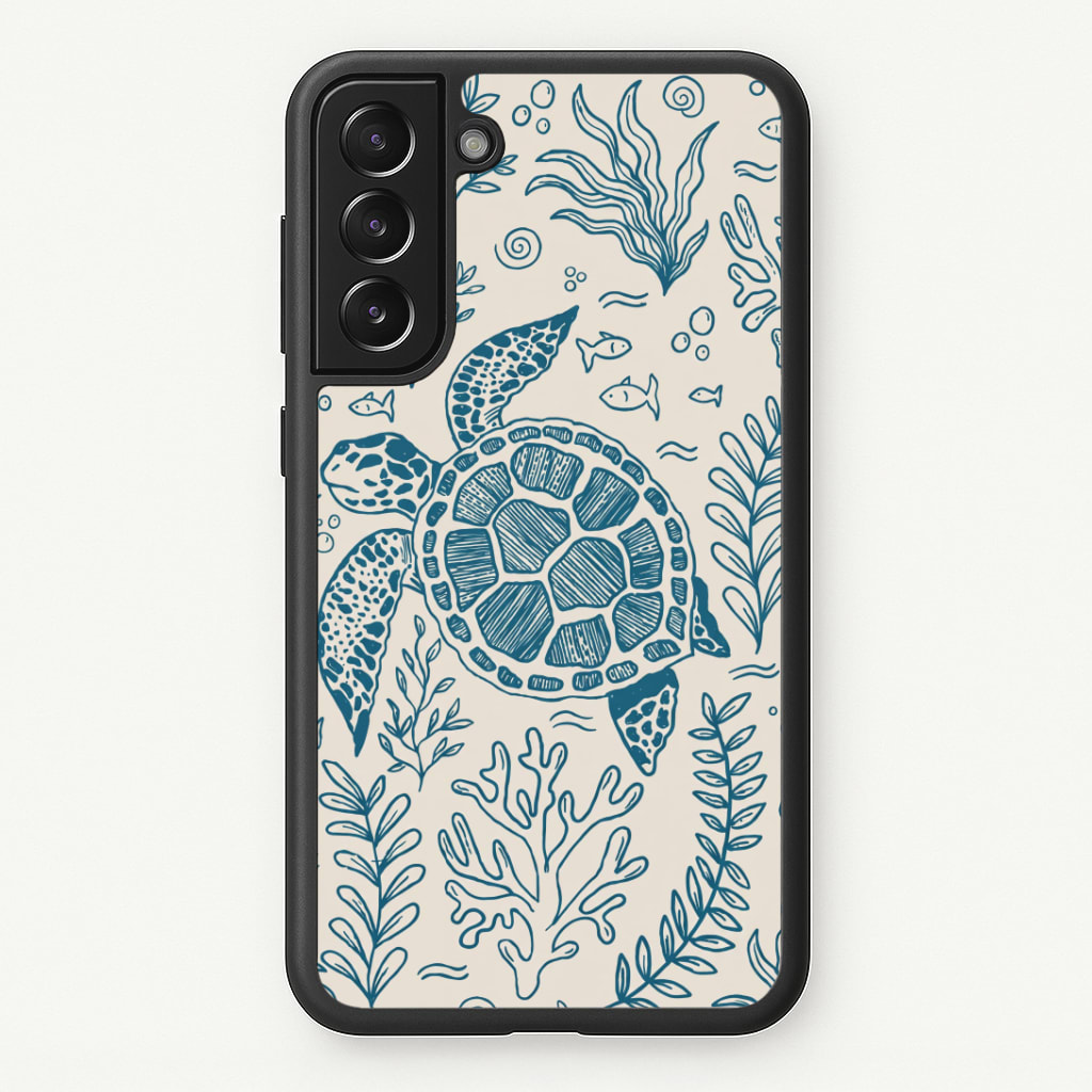 Teal Turtle Reef Phone Case