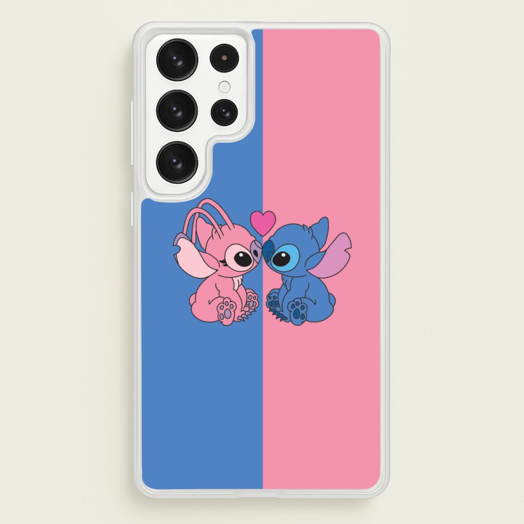 Angel And Blue Alien - Pink Alien Phone Case