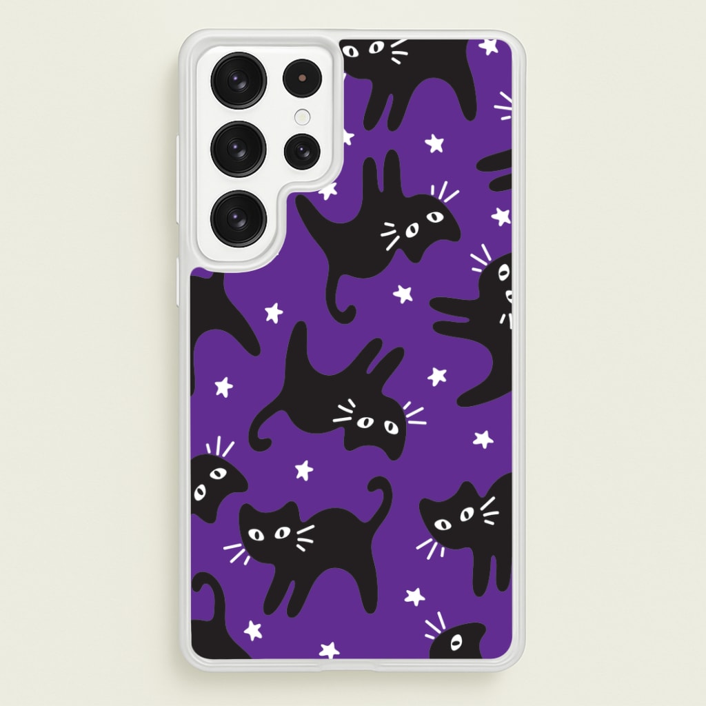 Cartoon Black Cats And Stars Pattern Phone Case