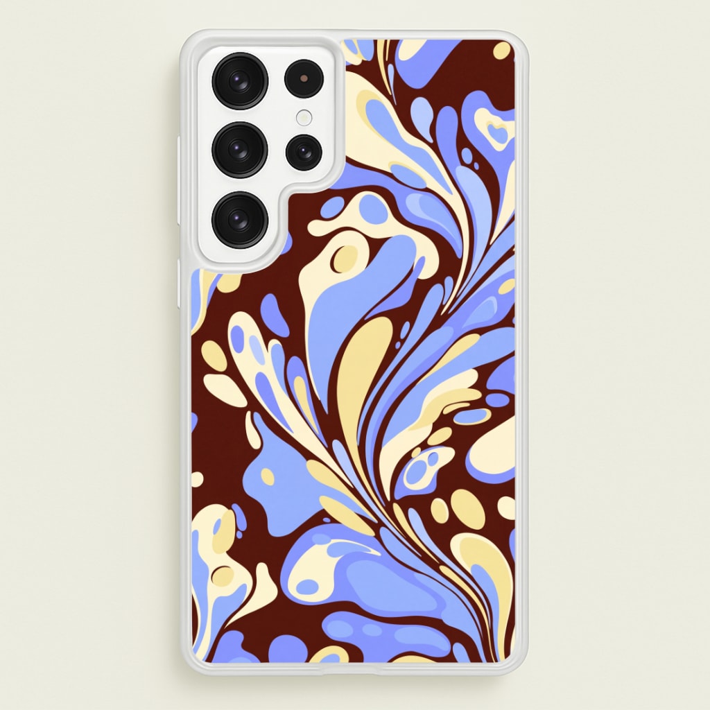 Blue, Yellow & Brown Marble Swirl Phone Case