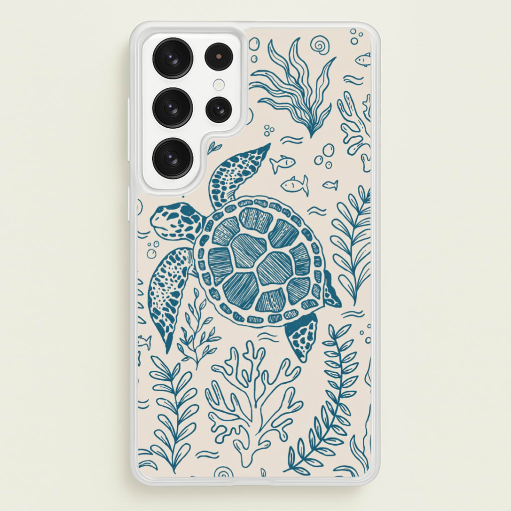 Teal Turtle Reef Phone Case