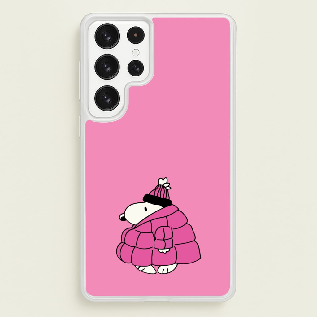 Cartoon Beagle Puffer Jacket Pink Phone Case