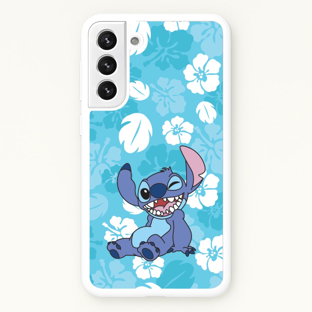 Cute Blue Alien Floral Pattern Phone Case