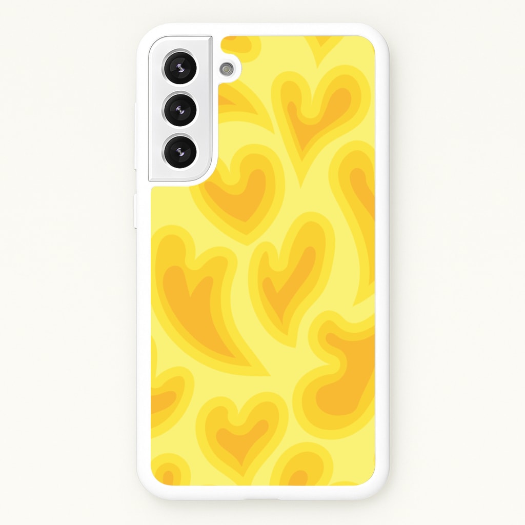 Trippy Summer Hearts Yellow Pattern Phone Case