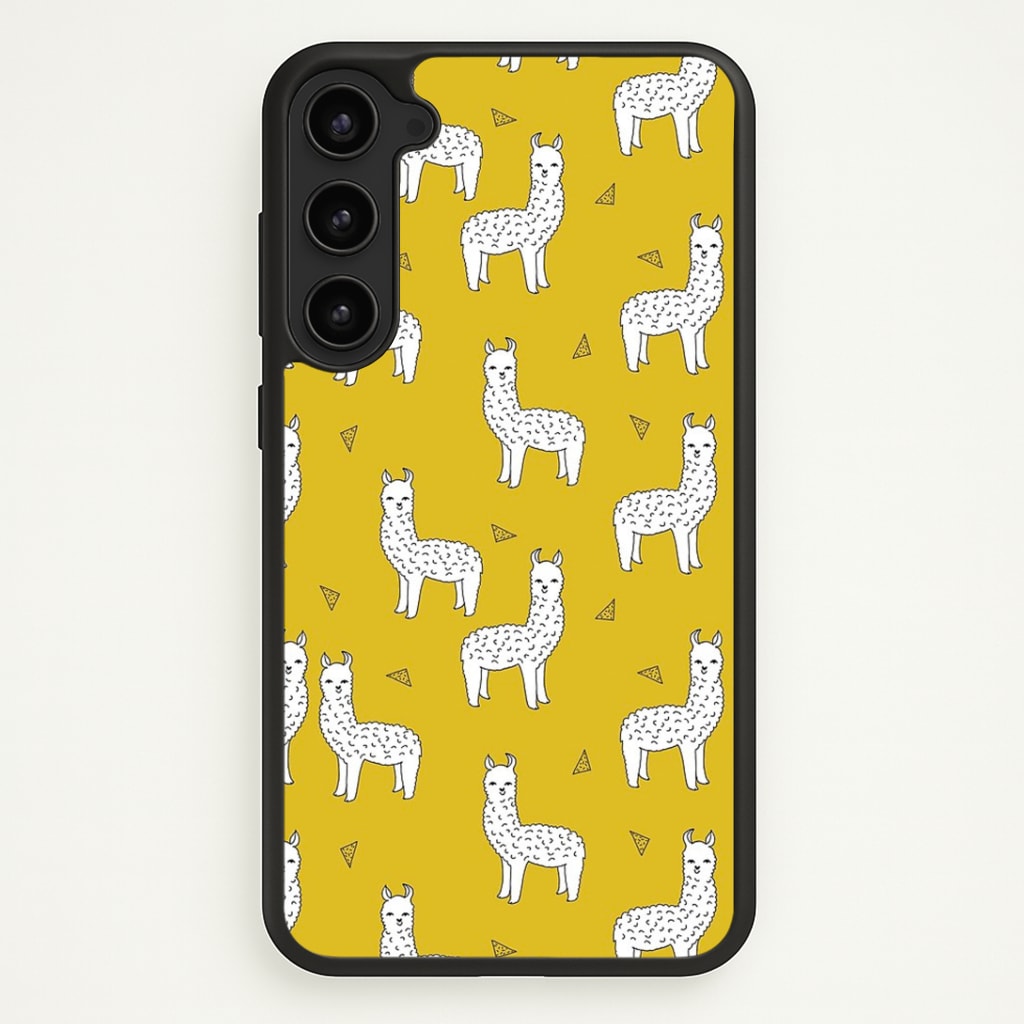 Mustard Alpaca Pattern Phone Case - Galaxy S23 / Standard