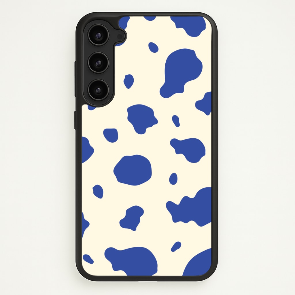 Blue Cow Print Phone Case - Galaxy S23 Plus / Standard