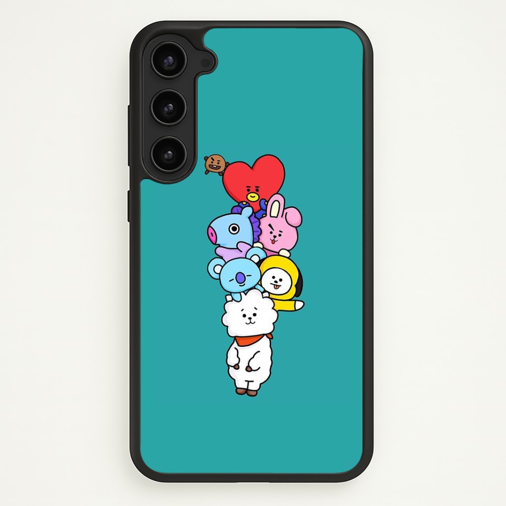 Green BT21 - RJ, Mang, Koya, Chimmy, Cooky, Shooky, Tata - K Pop Phone Case - Galaxy S23 / Standard