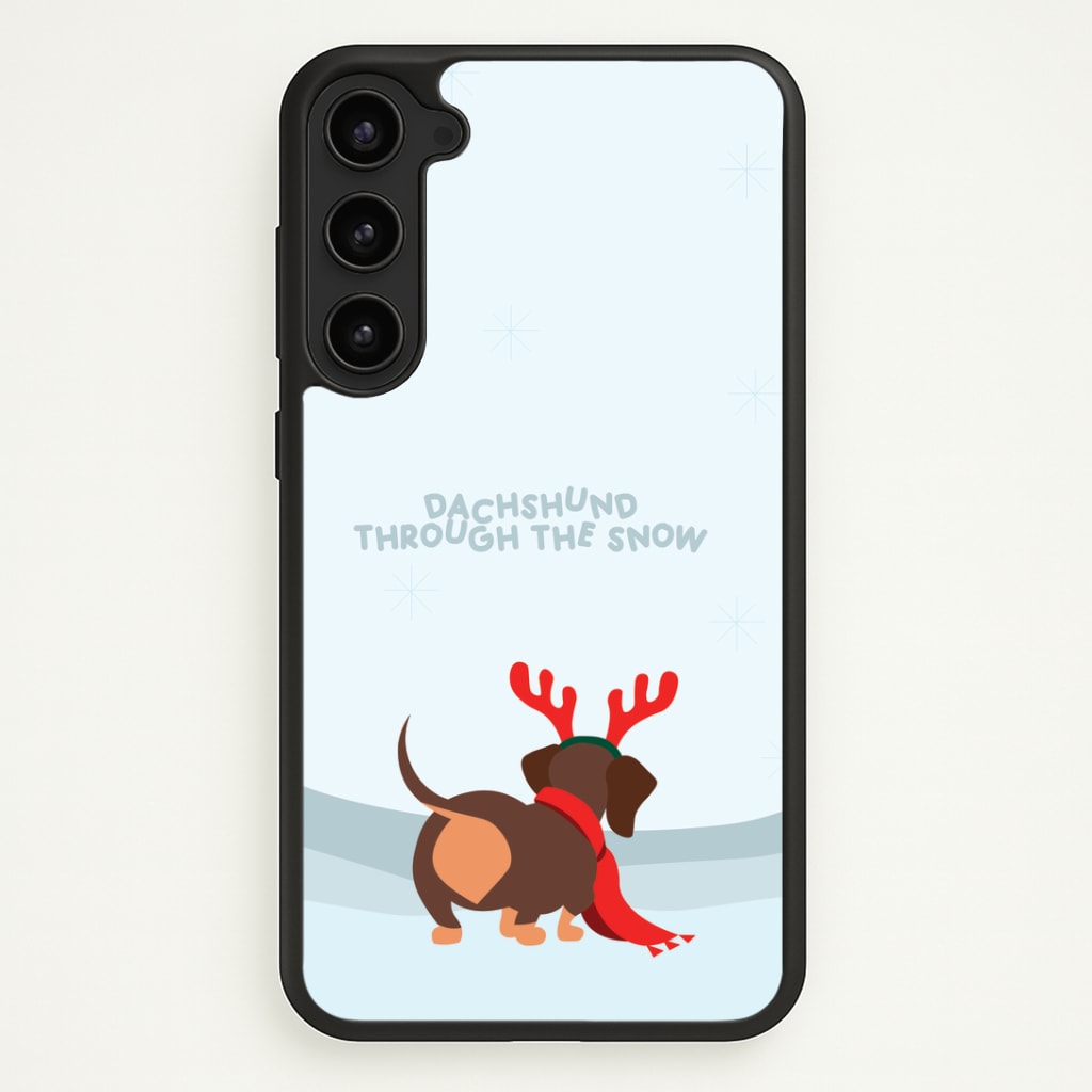 Dachshund Through The Snow - Christmas Phone Case - Galaxy S23 / Standard