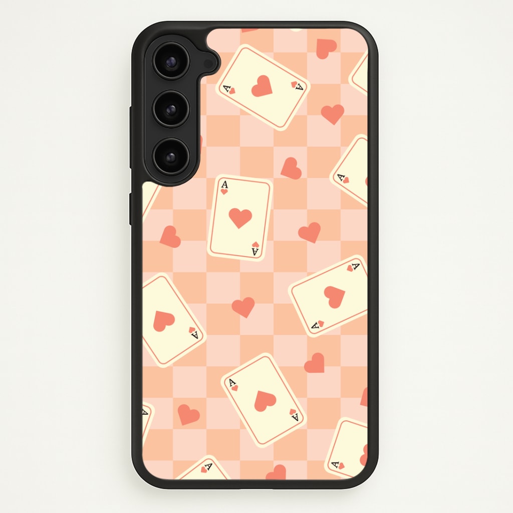 Cute Playing Cards And Hearts Pattern Phone Case - Galaxy S23 Plus / Standard