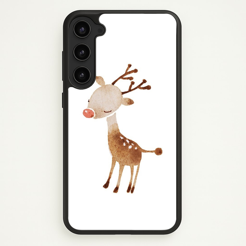 Watercolour Rudolph The Reindeer Phone Case - Galaxy S23 Plus / Standard