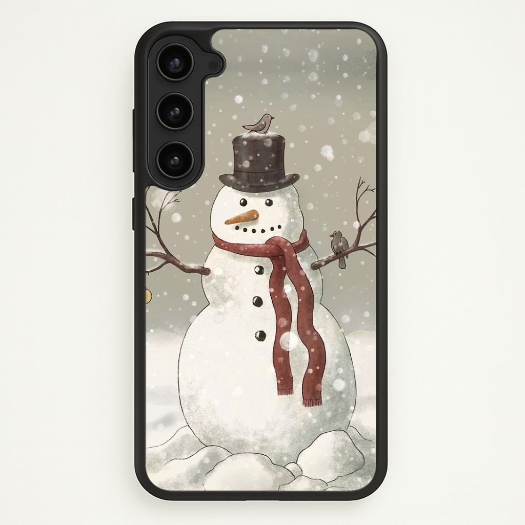 Christmas Snowman Drawing Phone Case - Galaxy S23 Plus / Standard