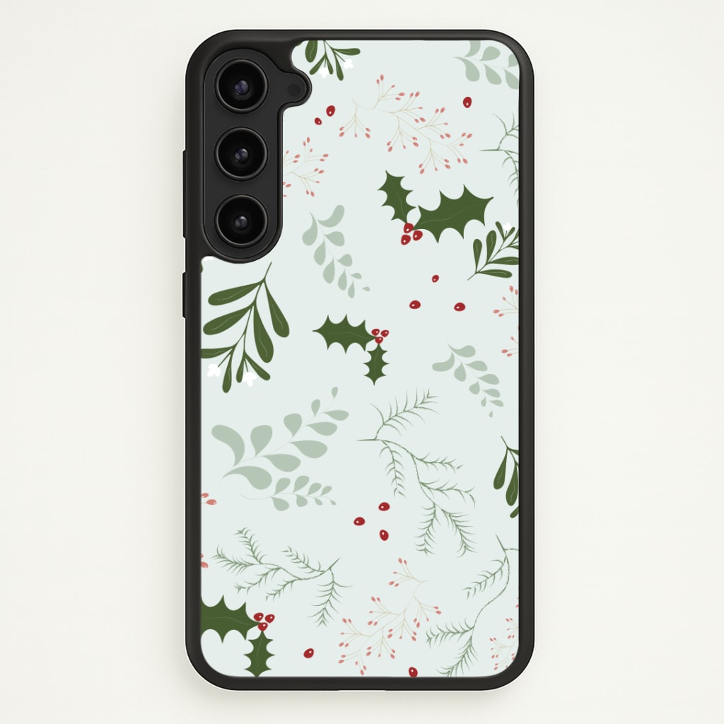 Christmas Floral Pattern Phone Case - Galaxy S23 Plus / Standard
