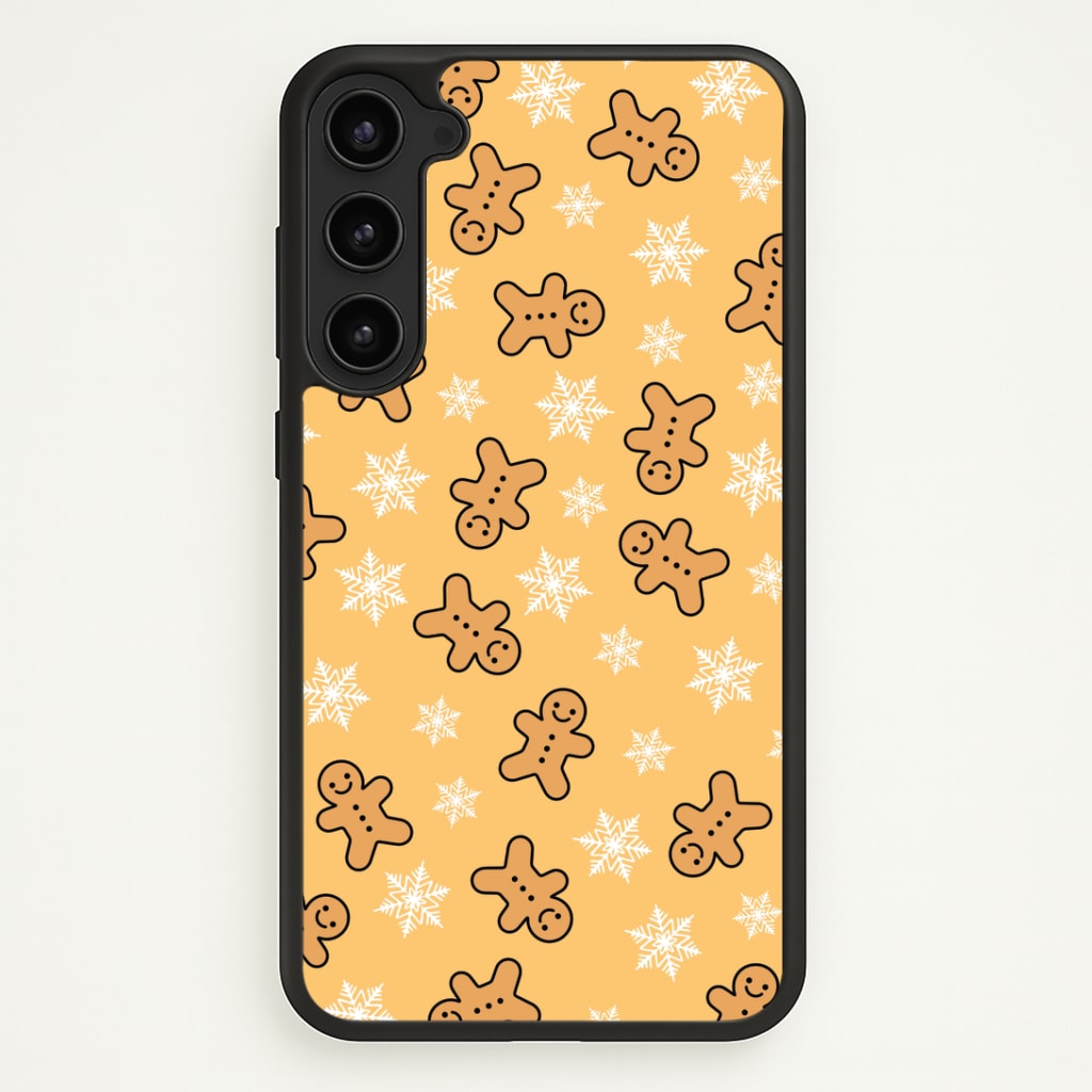 Cute Gingerbread And Snowflakes Pattern Phone Case - Galaxy S23 Plus / Standard