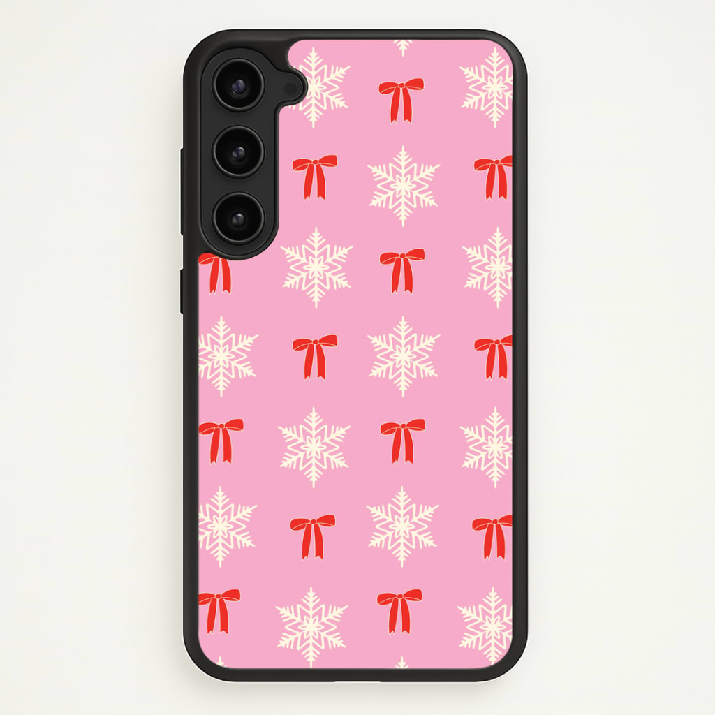 Coquette Bows And Snowflakes Pattern Phone Case - Galaxy S23 Plus / Standard