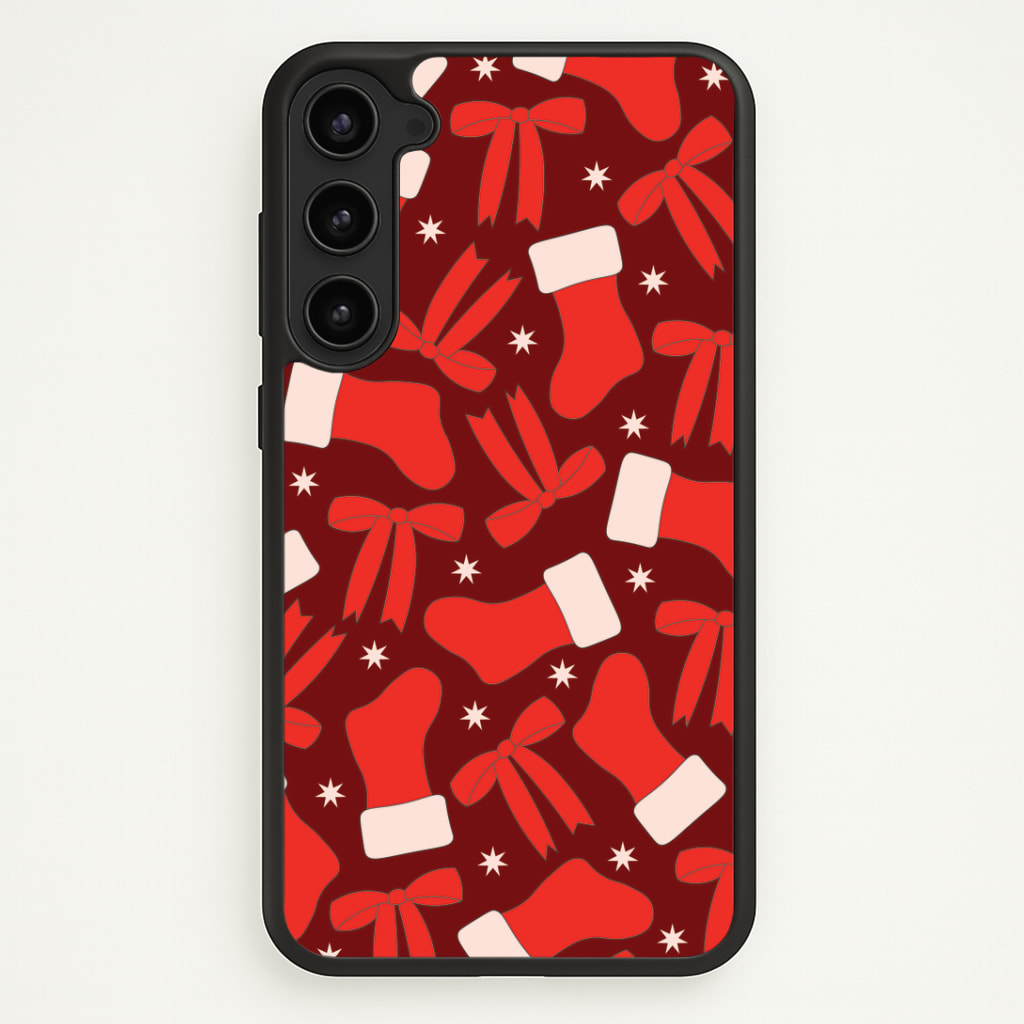 Stockings And Bows Pattern Phone Case - Galaxy S23 Plus / Standard