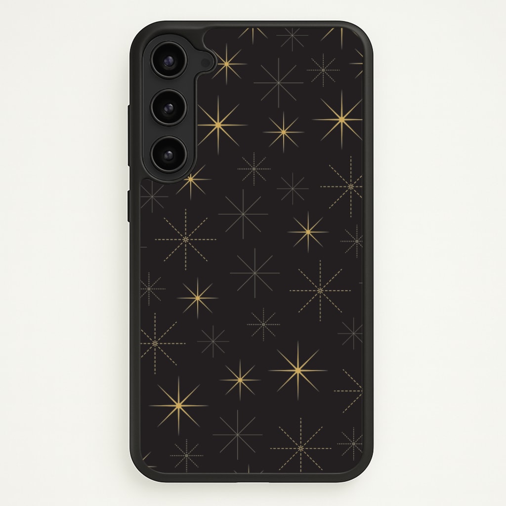 Christmas Gold Stars Pattern Phone Case - Galaxy S23 Plus / Standard