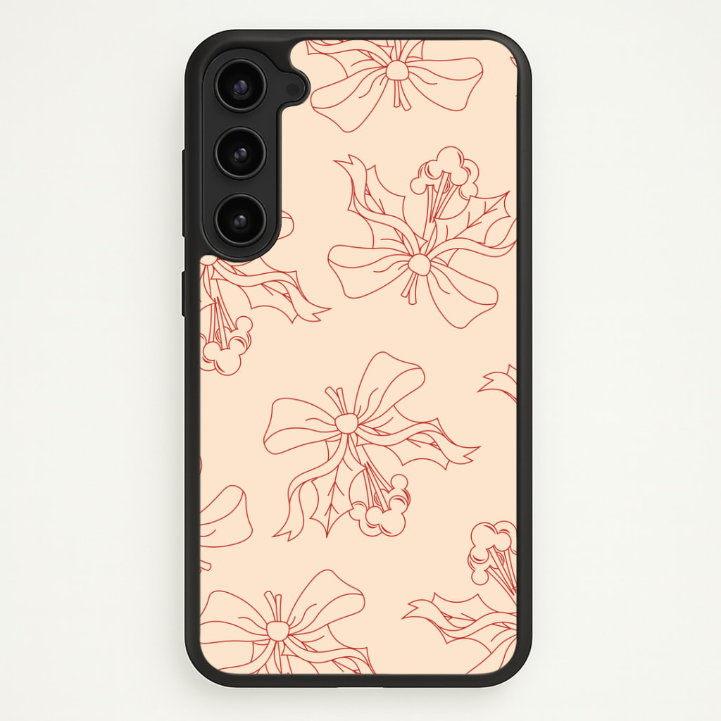 Cartoon Mouse Holly Pattern Phone Case - Galaxy S23 Plus / Standard