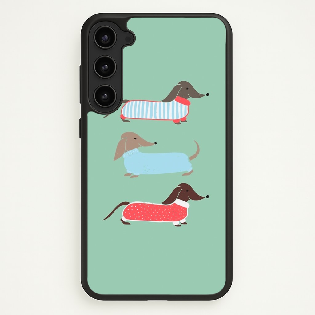Sausage Dogs in Jumpers Phone Case - Galaxy S23 / Standard