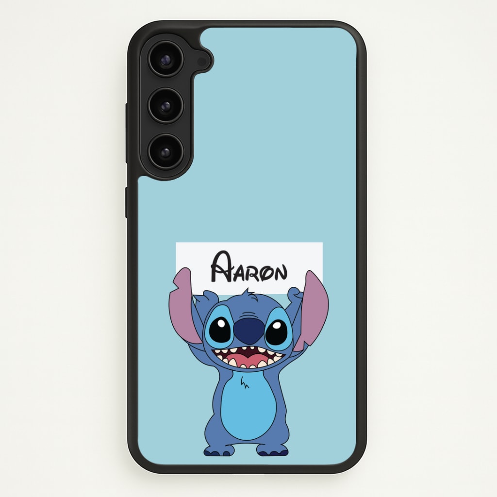 Standing Blue Alien - Personalised Disney Phone Case - Galaxy S23 Plus / Standard