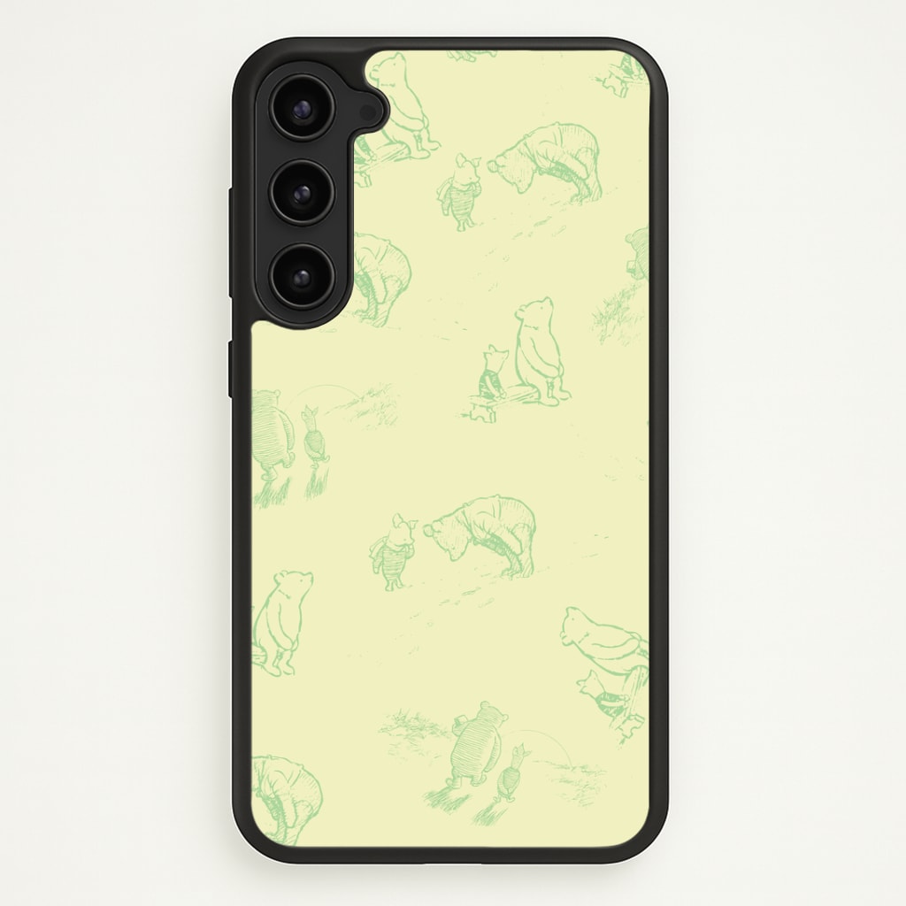 Sketched Winnie Pattern Phone Case - Galaxy S23 Plus / Standard