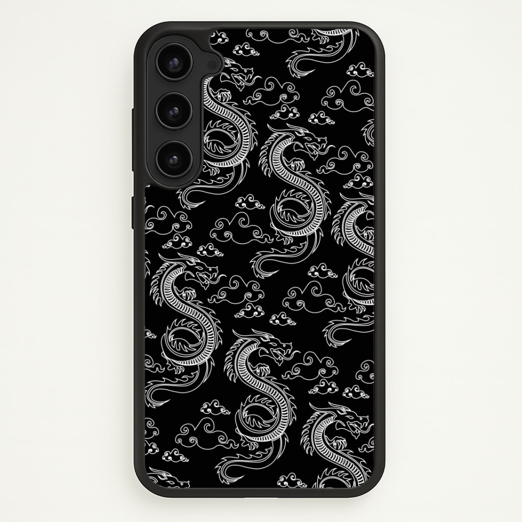 Black And White Dragon Pattern Phone Case - Galaxy S23 Plus / Standard