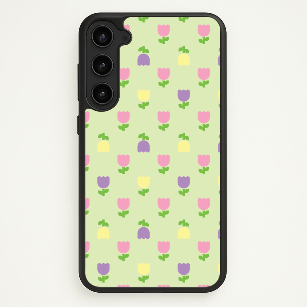 Pastel Tulips Pattern Phone Case - Galaxy S23 / Standard