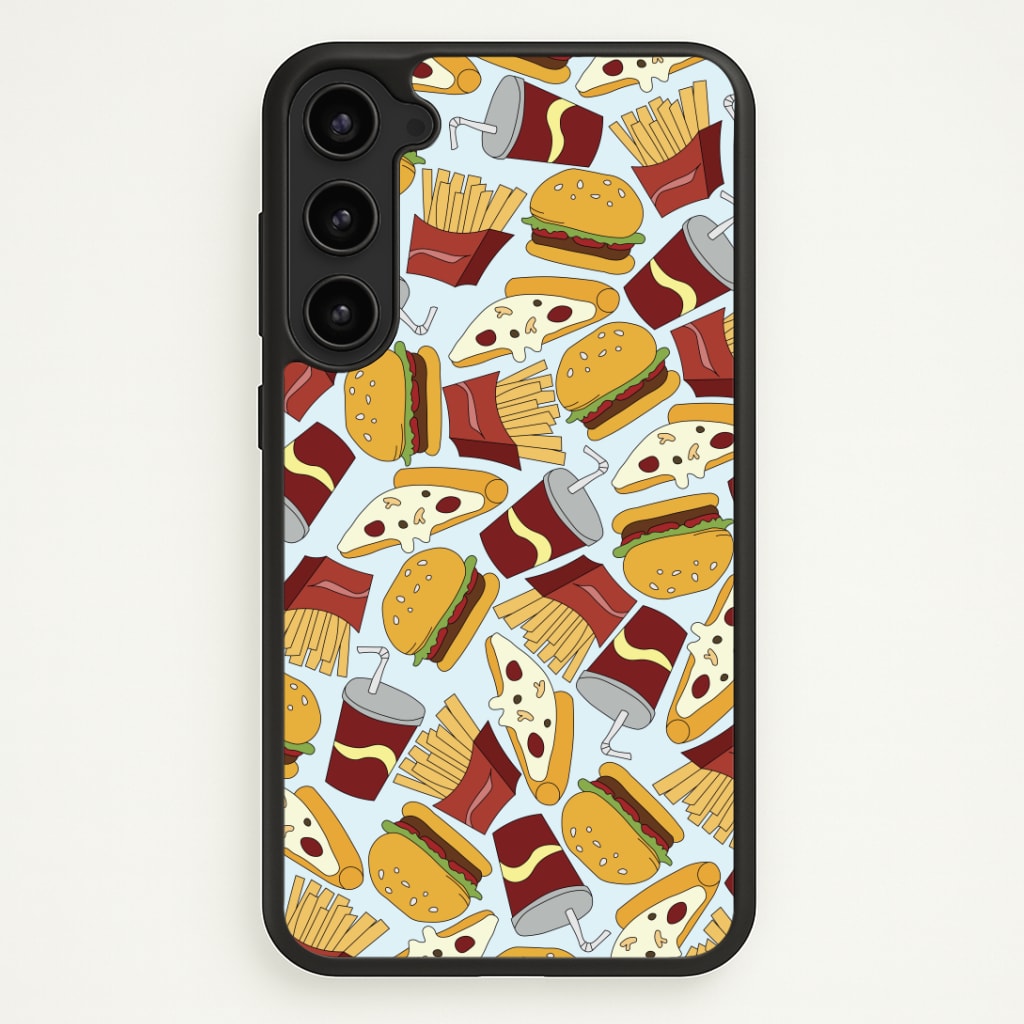Burgers, Fries And Pizzas - Fast Food Patterns Phone Case - Galaxy S23 Plus / Standard