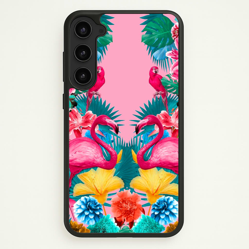 Flamingo and Tropical garden Phone Case - Galaxy S23 Plus / Standard