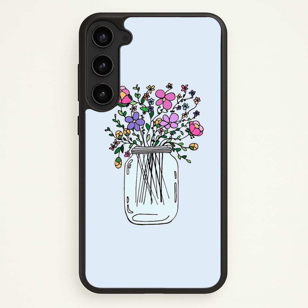 Cartoon Flower Jar Phone Case - Galaxy S23 Plus / Standard
