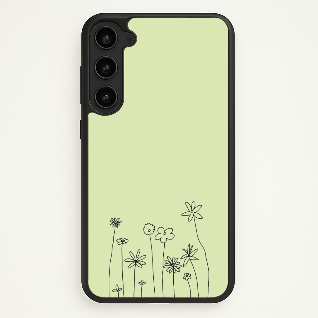 Floral Outline - Floral Phone Case - Galaxy S23 Plus / Standard
