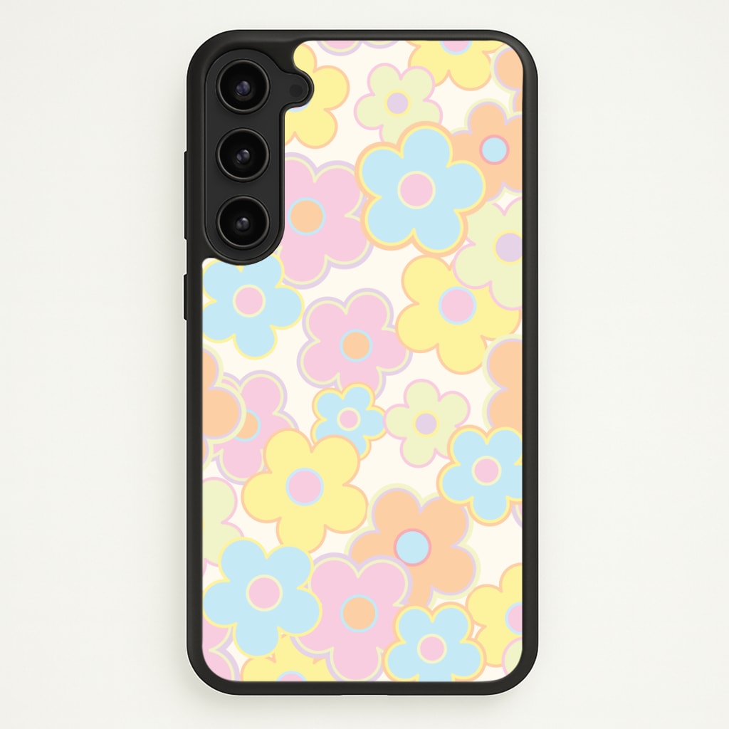 Pastel Abstract Flowers Pattern Phone Case - Galaxy S23 Plus / Standard