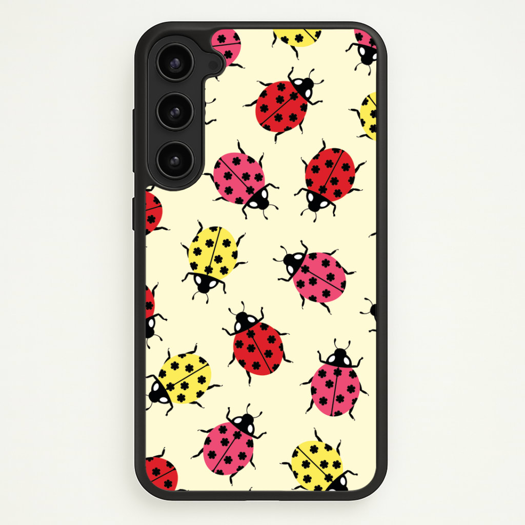 Ladybugs With Flower Spots Pattern Phone Case - Galaxy S23 / Standard