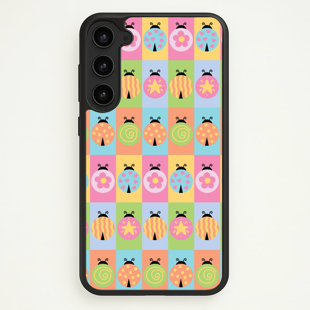 Cartoon Ladybugs Colourful Pattern Phone Case - Galaxy S23 Plus / Standard