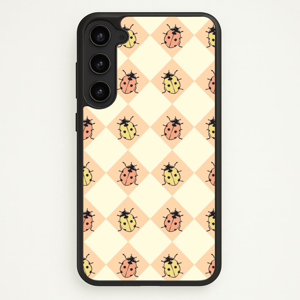Argyle Ladybugs Pattern Phone Case - Galaxy S23 Plus / Standard