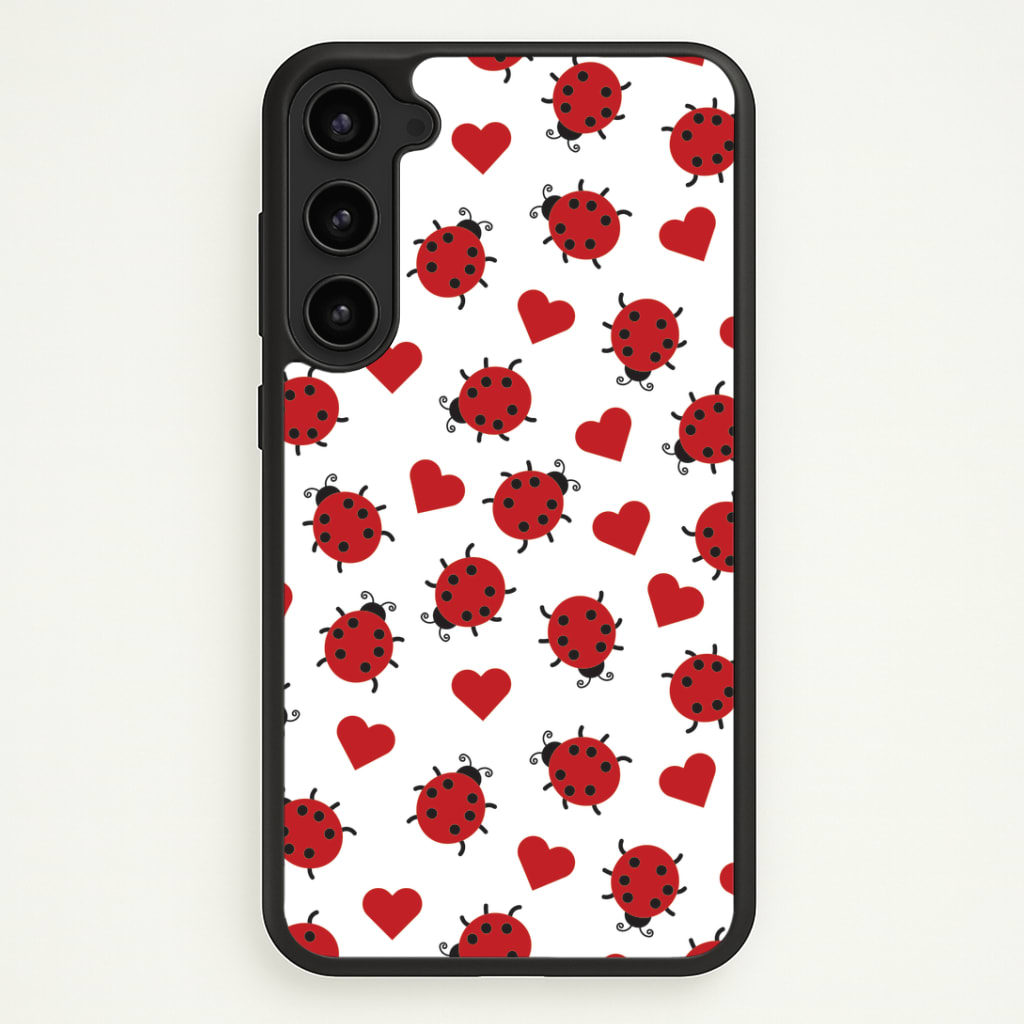 Ladybugs And Hearts Pattern Phone Case - Galaxy S23 / Standard