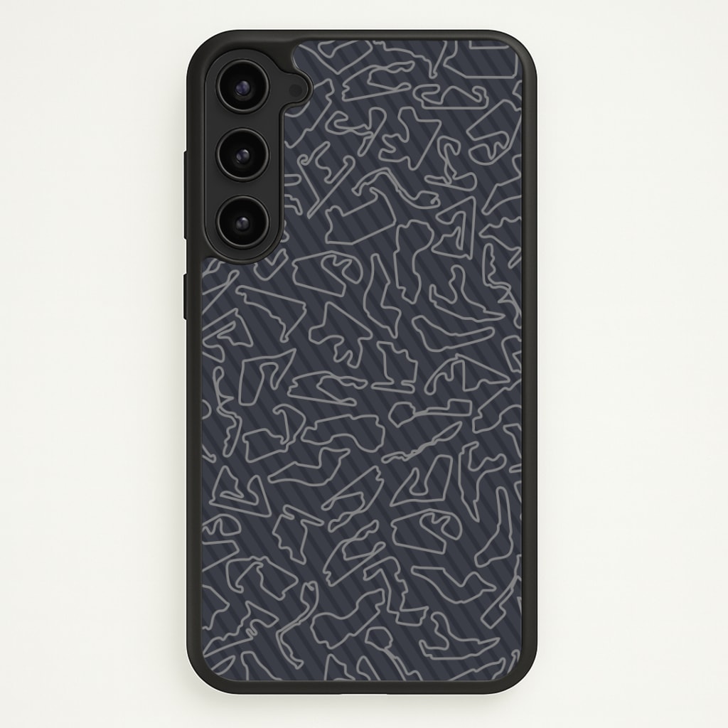 Track Outlines Gray Phone Case - Galaxy S23 Plus / Standard