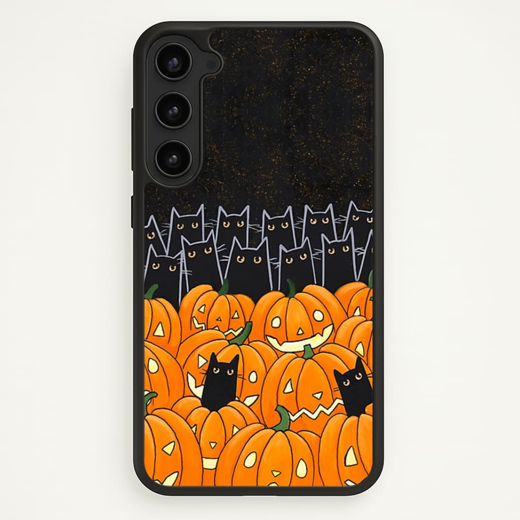 Black Cats & Lanterns - Halloween Phone Case - Galaxy S23 Plus / Standard