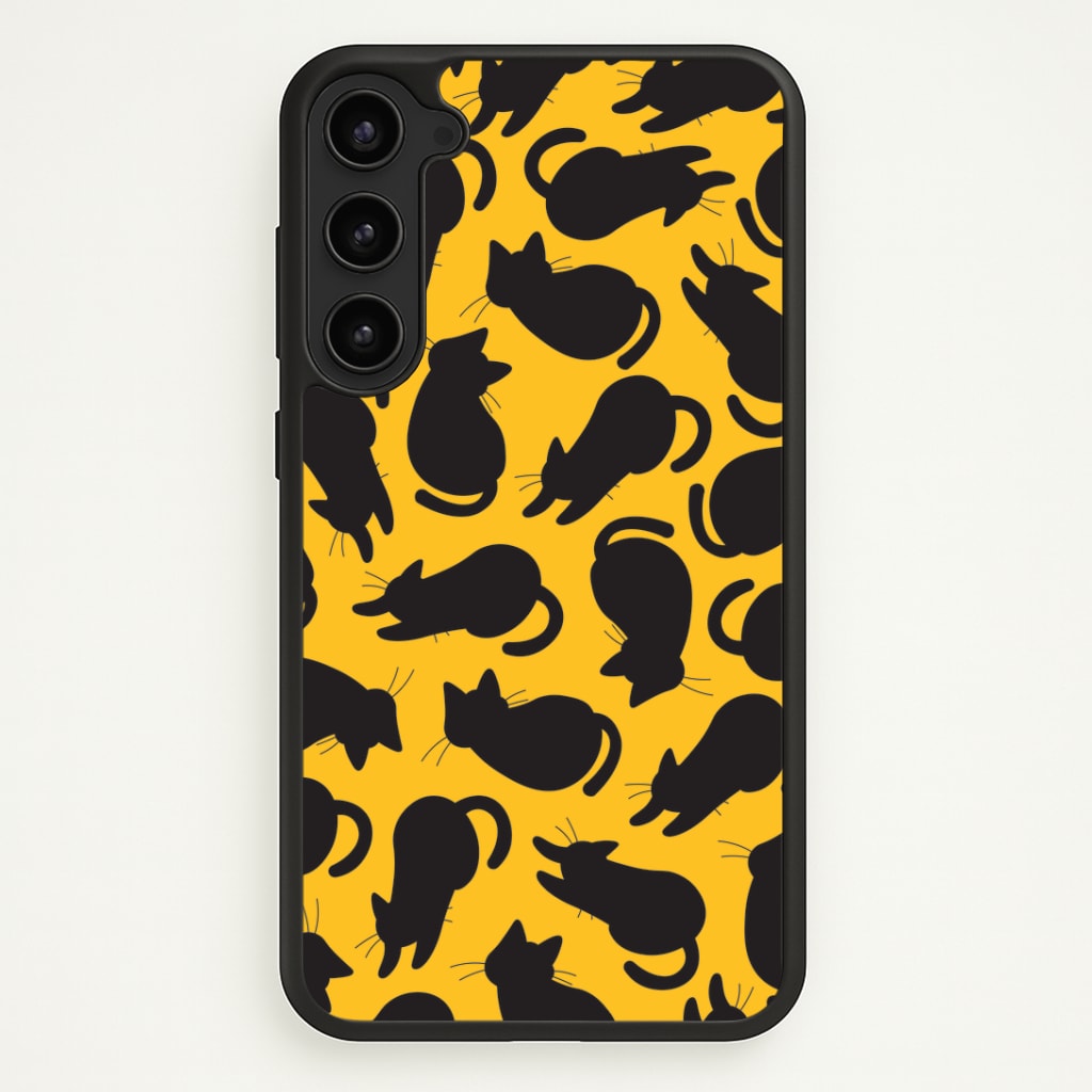 Black Cat Silhouettes Pattern Phone Case - Galaxy S23 Plus / Standard