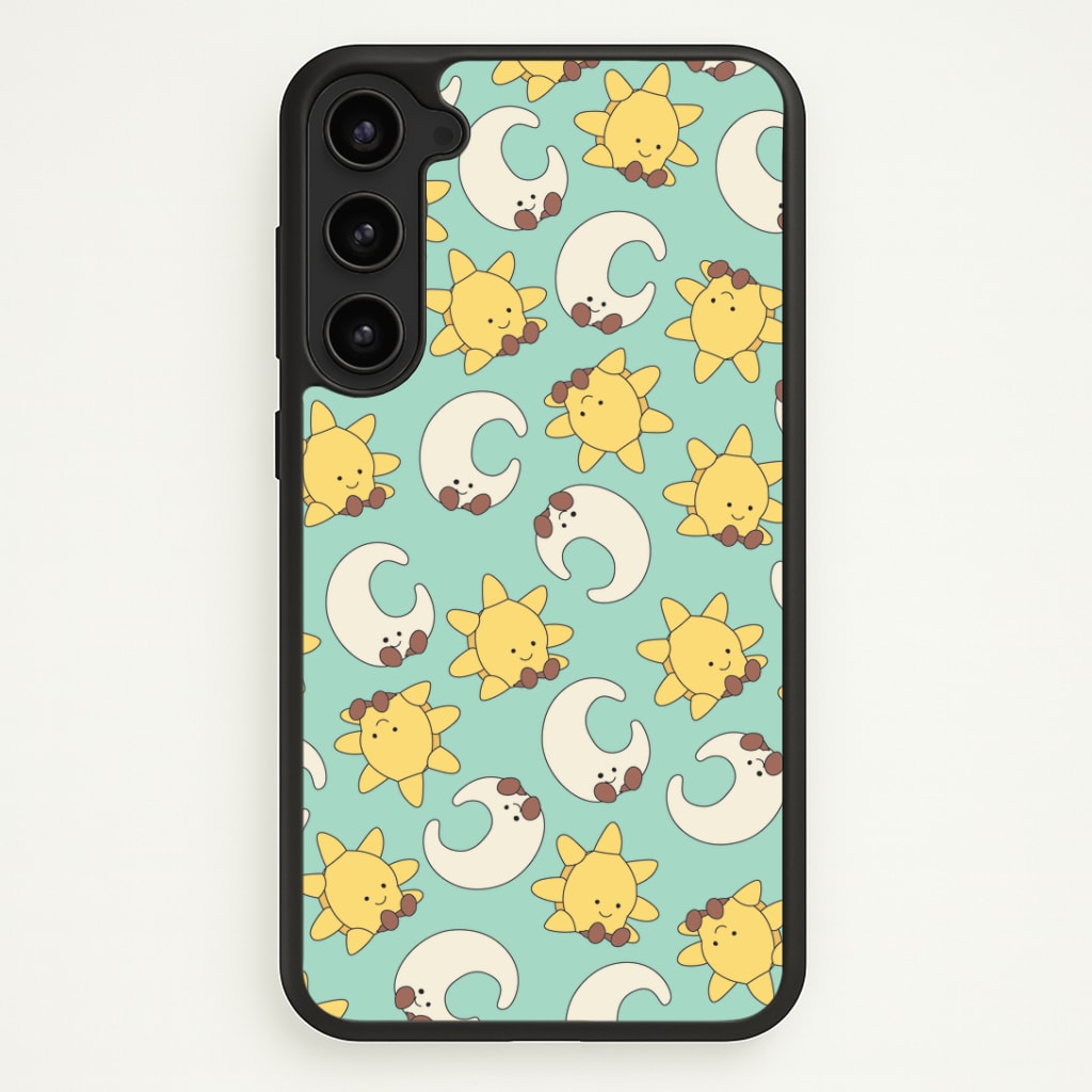 Stars And Moon Pattern - Plushy Phone Case - Galaxy S23 Plus / Standard