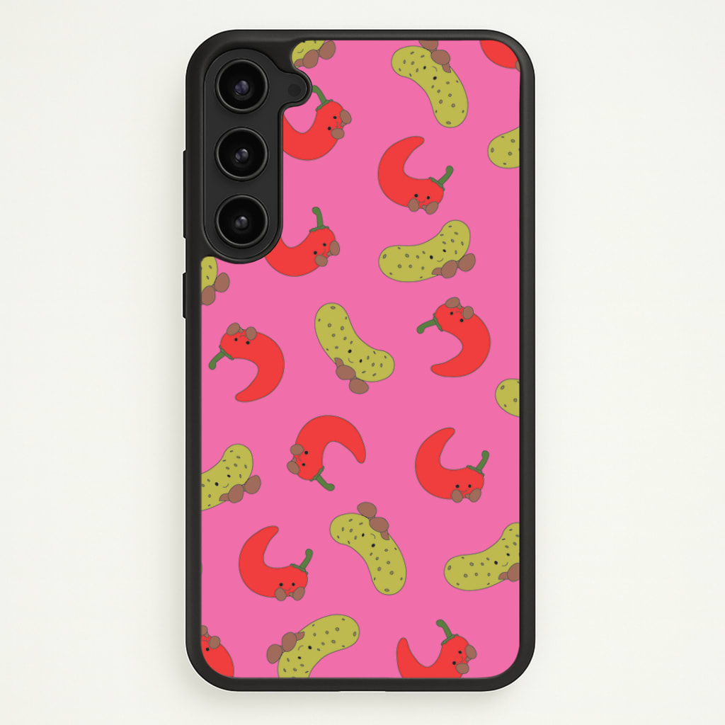 Red Chillis And Pickles Pattern Phone Case - Galaxy S23 Plus / Standard