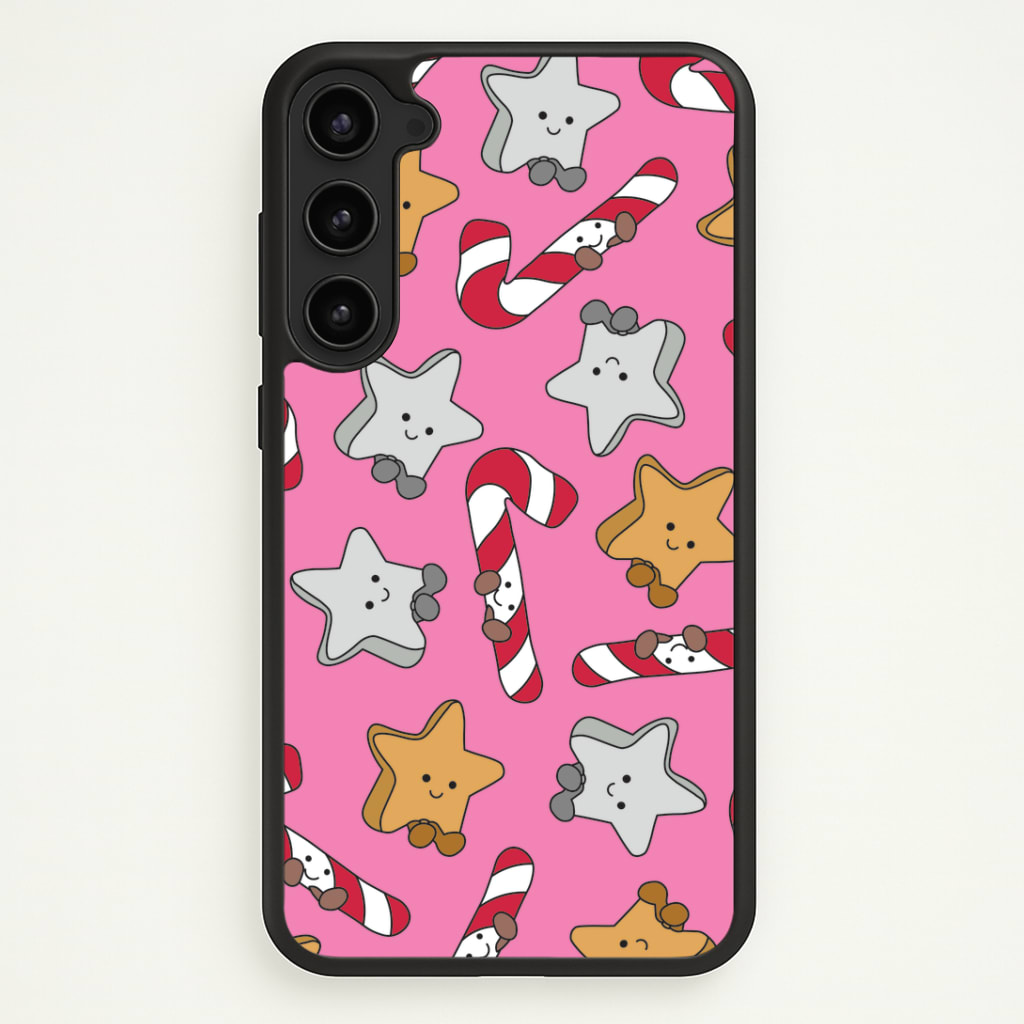 Pink Christmas Plushies Pattern Phone Case - Galaxy S23 Plus / Standard