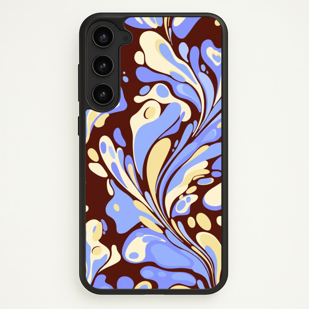 Blue, Yellow & Brown Marble Swirl Phone Case