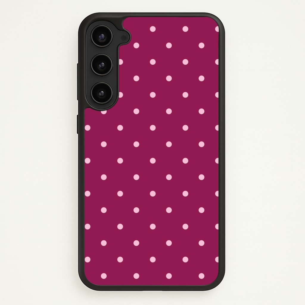 Raspberry Polka Dots Phone Case - Galaxy S23 Plus / Standard